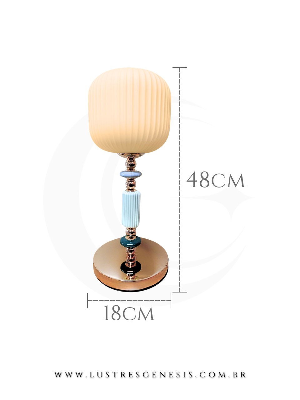 Lumin&aacute;ria de Mesa Abajur Contempor&acirc;neo Branco com Base em Cer&acirc;mica para Quarto e Sala 